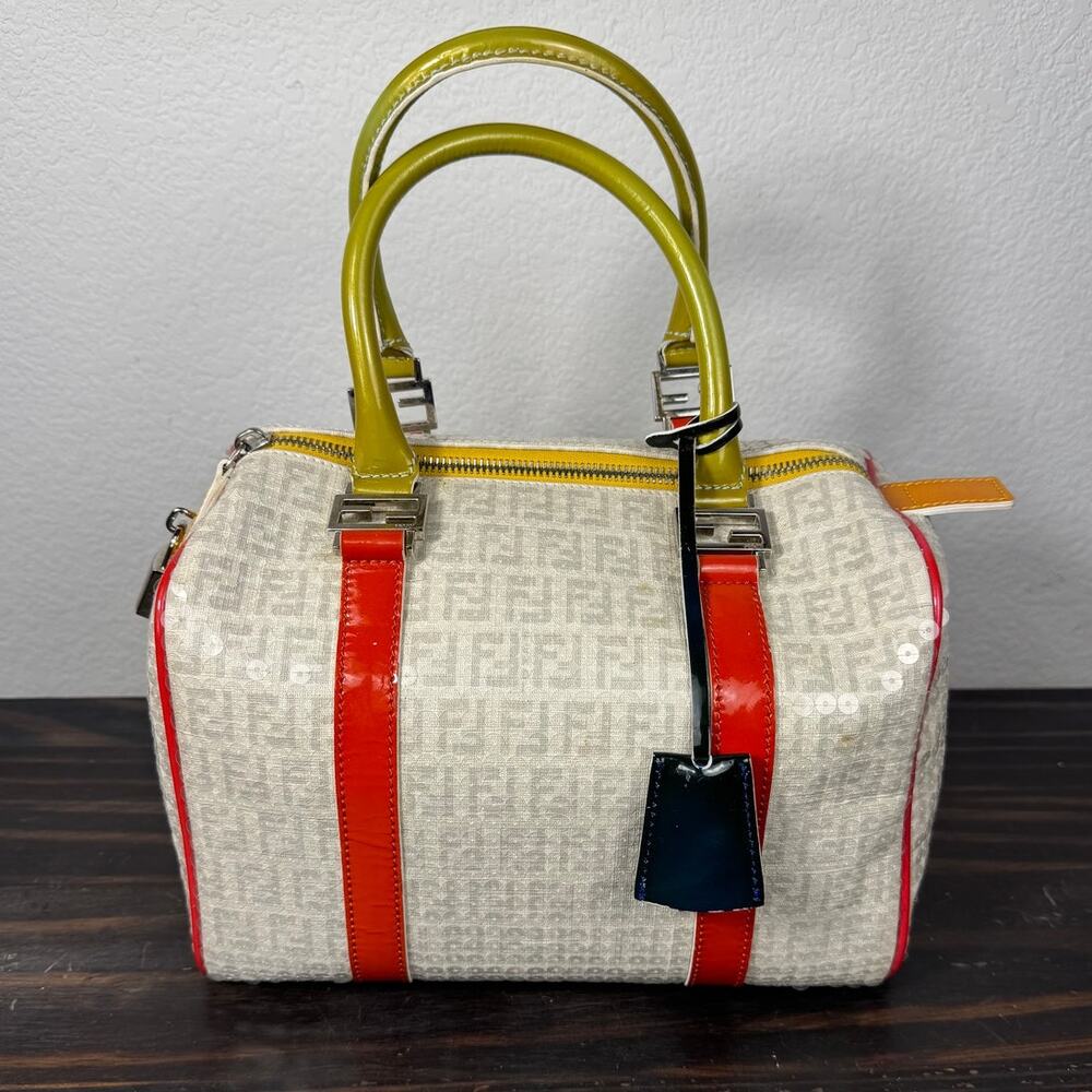 Fendi Zucchino‎ Monogram Forever Sequin Boston Bag